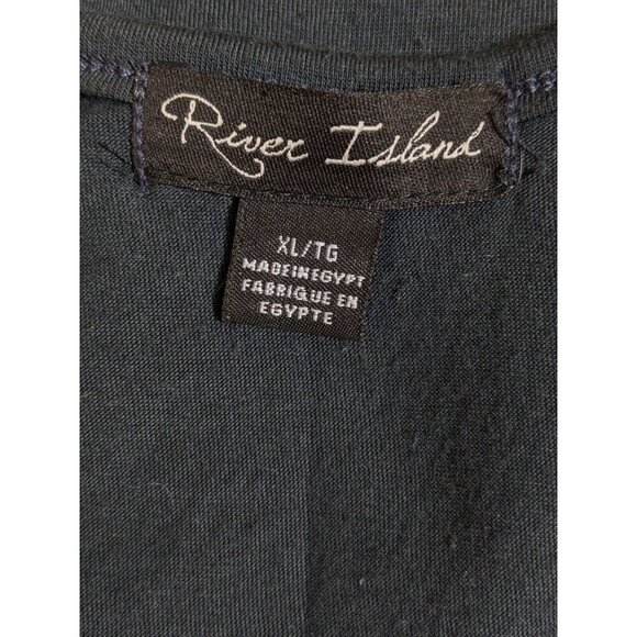 River Island Sequin Tank Top Womens XL Black Animal Print Tiger Stretch Sparkle - Picture 5 of 6